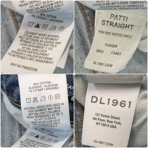 DL1961 Patti Straight Ankle Jeans Womens Blue Fisher High Rise Denim Size 29 - Picture 7 of 13